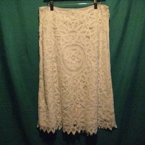 Sigrid Olsen antique white lace skirt
